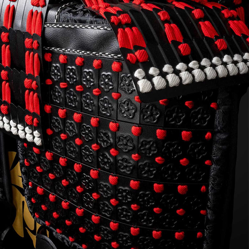 Handmade Black and Red Japanese Samurai Armor Set - Life-Size Yoroi 