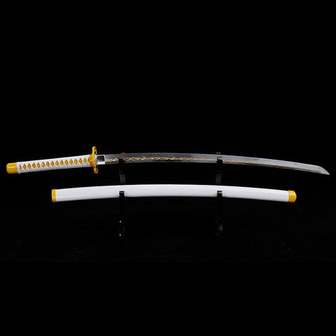anime katana demon slayer sword Zenitsu Agatsuma Nichirin Sword 1095 High Carbon Steel Clay Tempered SL-1430-U COOLKATANA 2