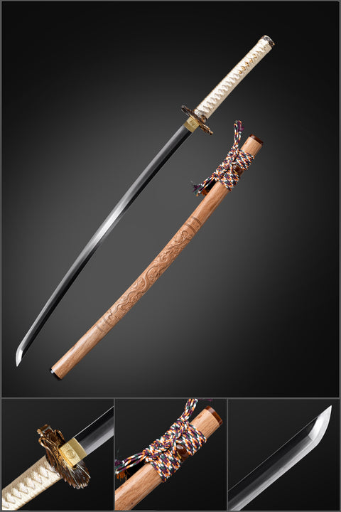 Dragon Scales T10 Forged Katana with genuine ray skin handle and gold-silver copper fittings QQ-0259UU COOLKATANA

