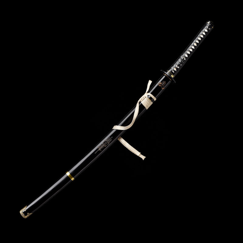 Kill Bill T10 Katana Clay Tempered Iron Tsuba Carved Saya Full Tang 