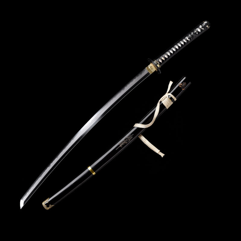 Kill Bill T10 Katana Clay Tempered Iron Tsuba Carved Saya Full Tang 