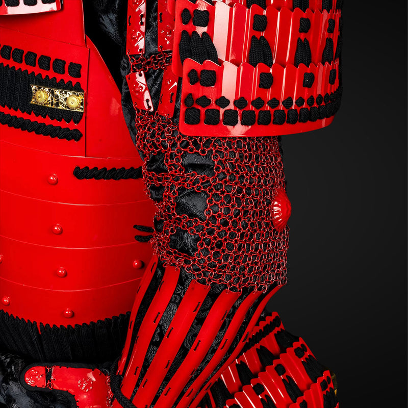 Handmade Tokugawa Clan Red Samurai Armor, Full-Size Yoroi, Japanese Wa 
