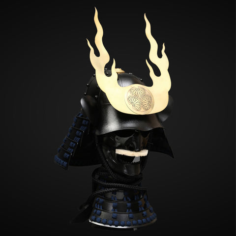Rakshasa armor Elden Ring style Yoroi, detailed with intricate samurai engravings and black lacquer finish.

