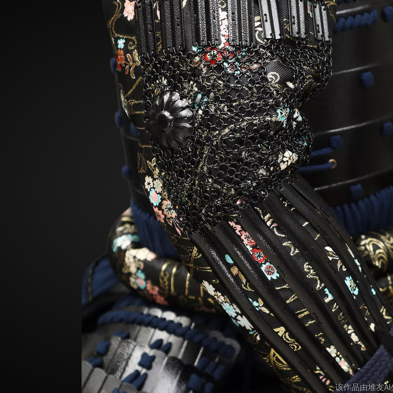 Handmade Life Size Yoroi,Oda Clan Black Samurai Armor with Antlers Hel 