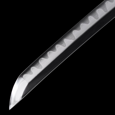Front view of the Ebony Wood Saya Katana, displaying its refined and sturdy saya. -QQ-0260U-COOLKATANA