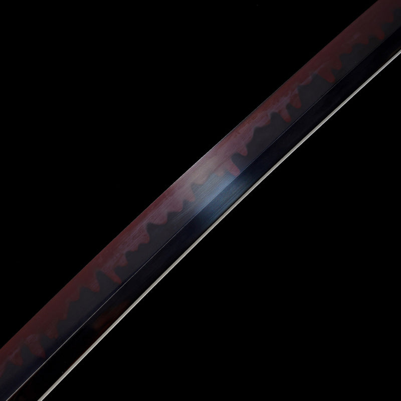 Clay Tempered Ichigo Bankai Katana – Red Black Hamon Bleach Sword Replica 