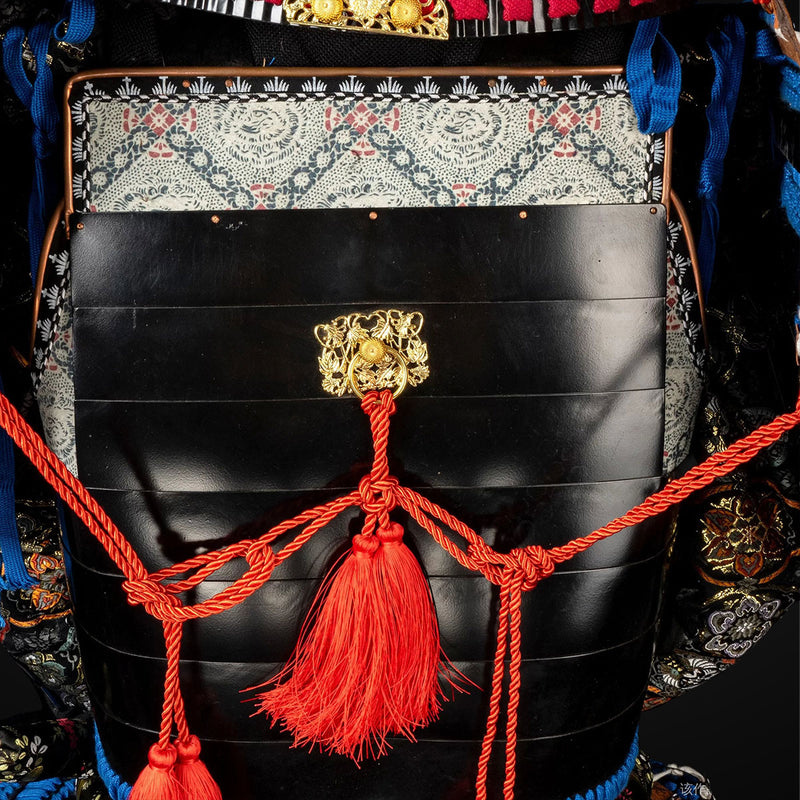 Handmade Life-Size Oda Clan Samurai Armor – Kachi Blue & Black Yoroi 