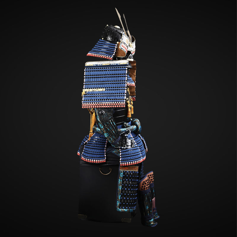 Handmade Life Size Yoroi Oda Clan Black,Blue Samurai Armor with Kuro K 
