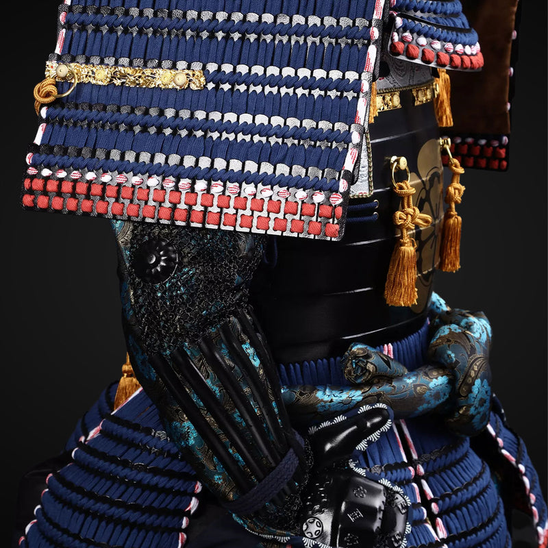 Handmade Life Size Yoroi Oda Clan Black,Blue Samurai Armor with Kuro K 