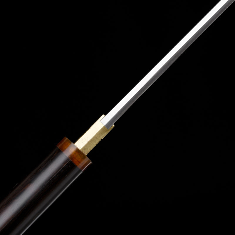 Ebony Wood Saya Katana Laido with T10 Forged Blade, Copper Guard, and  