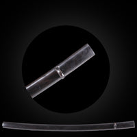 Black wood-grain saya with Buffalo Horn