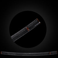 Fish-scale textured with white dots on black base saya with brown Buffalo Horn
