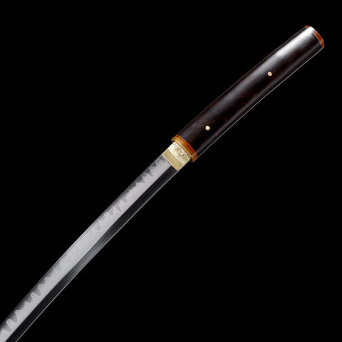 The elegant and durable copper guard on the Ebony Wood Saya Katana highlighted in this image. -QQ-0260U-COOLKATANA