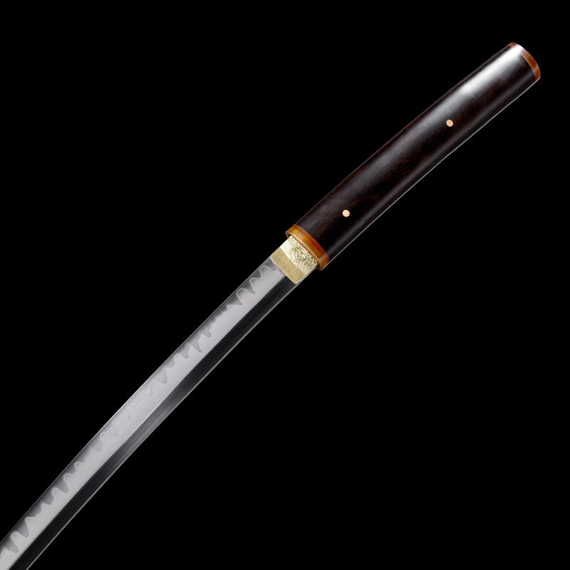 Ebony Wood Saya Katana Laido with T10 Forged Blade, Copper Guard, and  