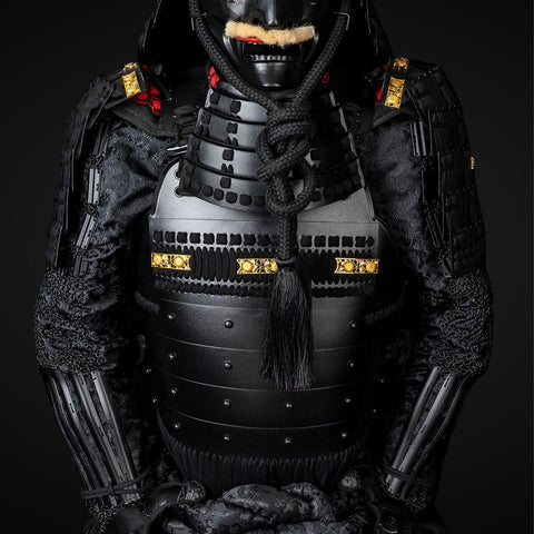 Handmade Sanada Nobuyuki Clan Life-Size Black Samurai Armor Yoroi