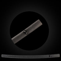 Black crocodile-textured saya with Buffalo Horn
