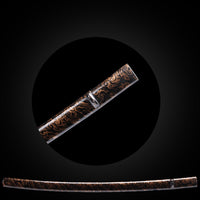 Brown with black stripe glossy saya with Buffalo Horn
