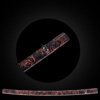 Red silk with blue dots on black base saya with Buffalo Horn