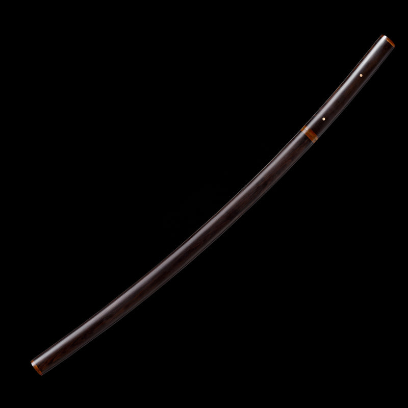 Ebony Wood Saya Katana Laido with T10 Forged Blade, Copper Guard, and  