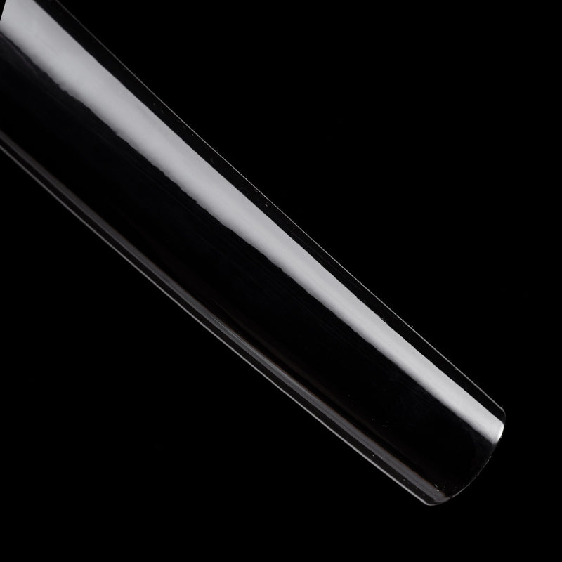 Hand-Forged T10 Wakizashi Sword Clay Tempered Black Blade Battle Ready 