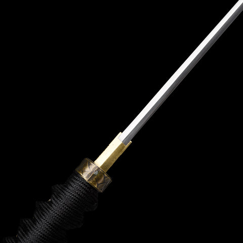 Genuine rayskin-wrapped handle with traditional ito wrapping for a secure grip

