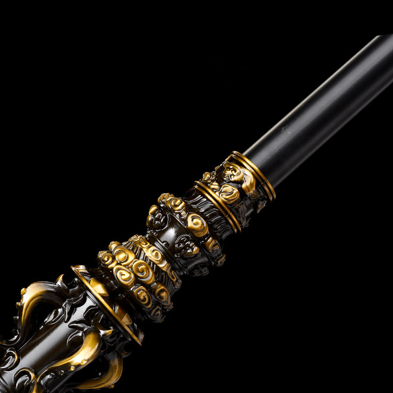 Black Myth Wukong Jingu Bang Stab – 180 cm Replik aus Schwarz-Gold-Leg 