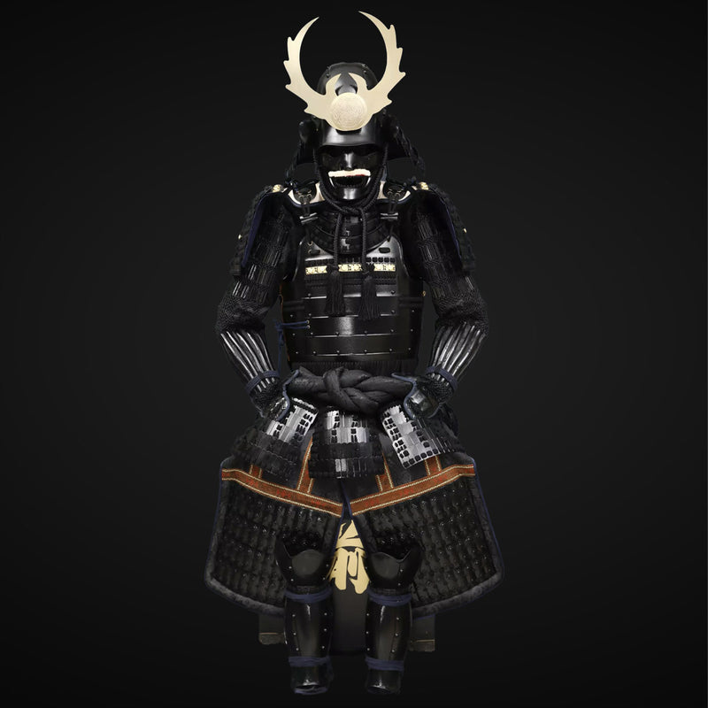 Handmade Life Size Yoroi,Tokugawa Clan Black Samurai Armor Set with He 