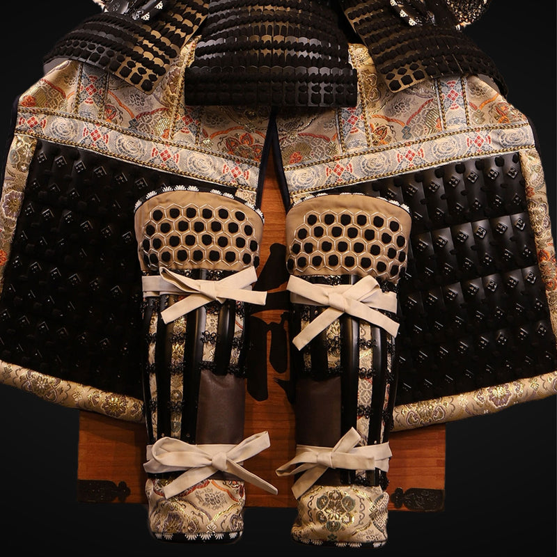Handmade Life-Size Tokugawa Clan Samurai Armor in Black & White 
