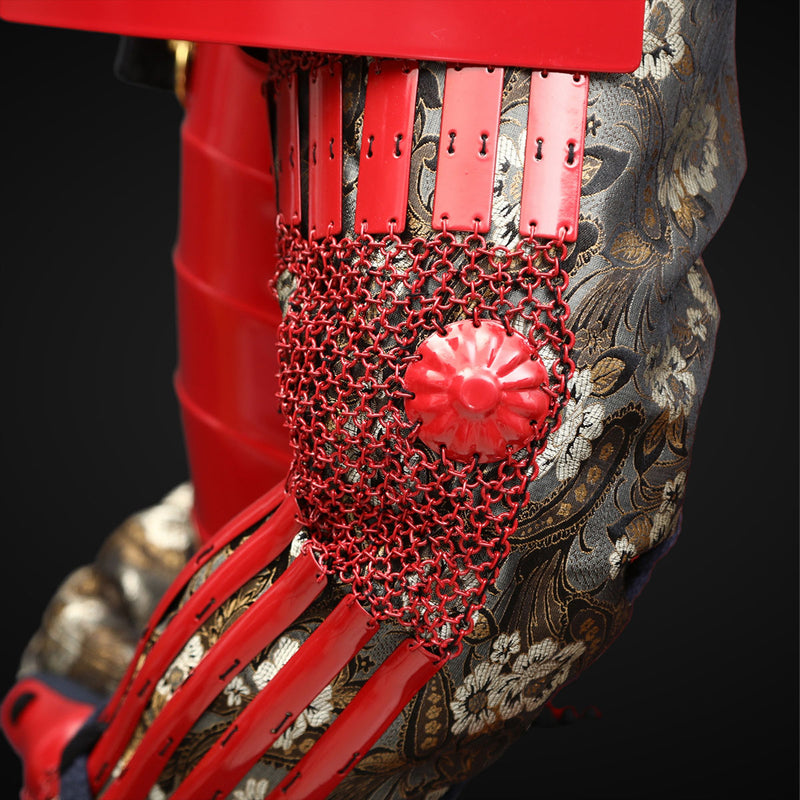 Handmade Life-Size Yoroi,Red Yukimura Sanada Samurai Armor with Deer A 