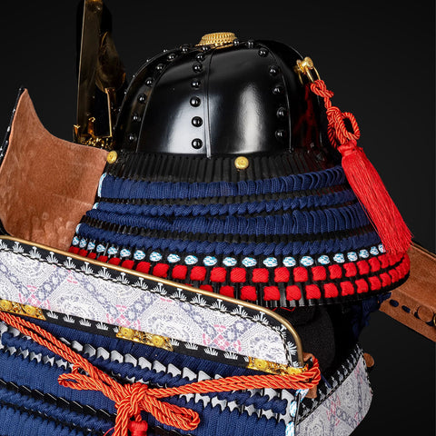 Ghost armor Ghost of Tsushima style, with sleek, dark detailing in the Oda Clan samurai armor that channels the stealth and power of the Ghost in combat.

