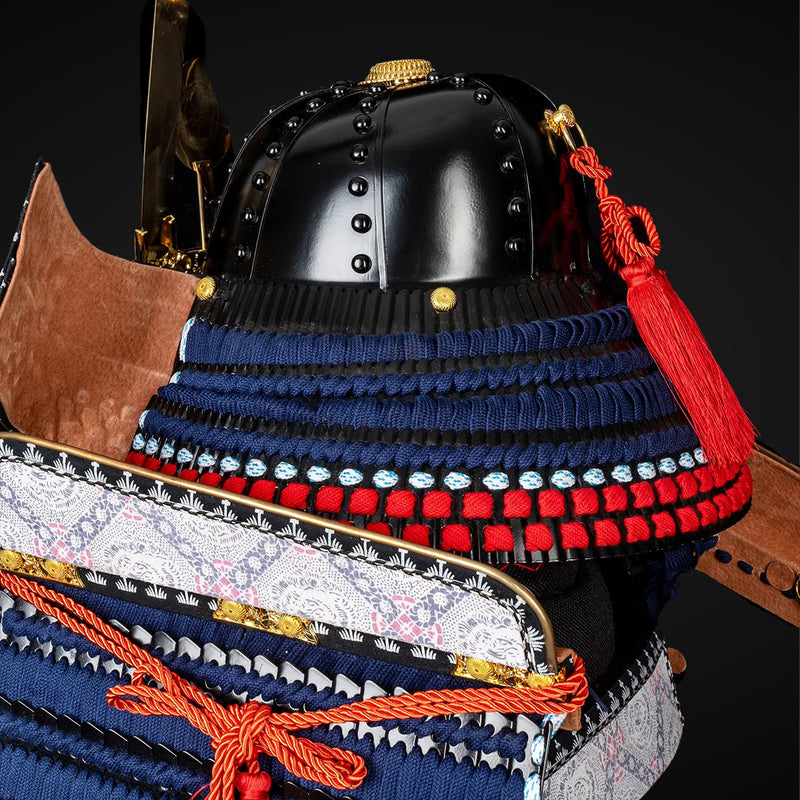 Handmade Life-Size Yoroi, Oda Clan Kachi Blue & Black Samurai Armor ,  