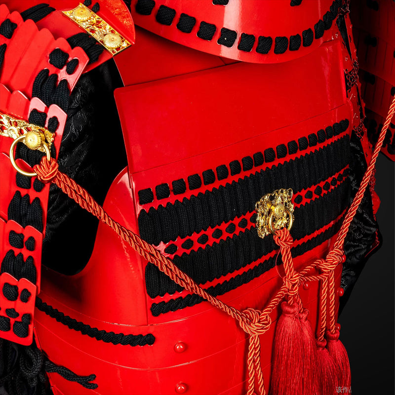 Handmade Tokugawa Clan Red Samurai Armor, Full-Size Yoroi, Japanese Wa 