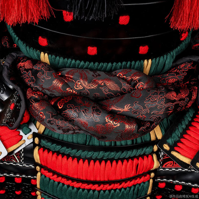 Handmade Oda Clan Red & Black Samurai Armor, Life-Size Yoroi with Helm 