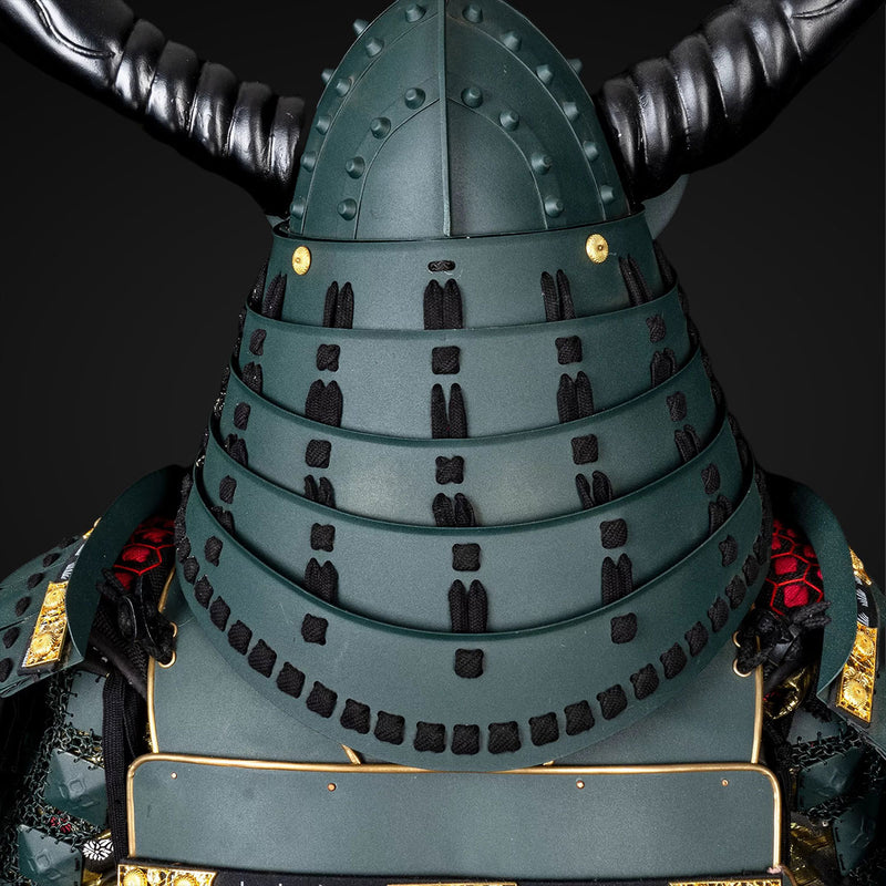 Handgefertigte grüne lebensgroße Samurai-Rüstung der Yoroi - Sanada No 