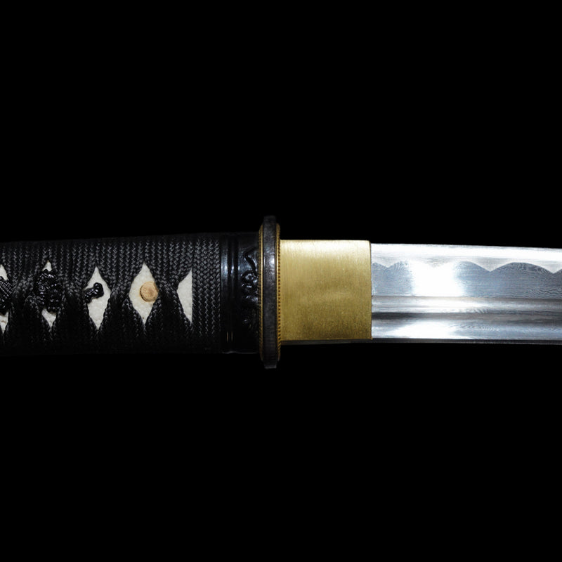 Hand Forged Japanese Tanto Sword Short Sword Folded Steel Oil Quenching Alloy Tsuba 