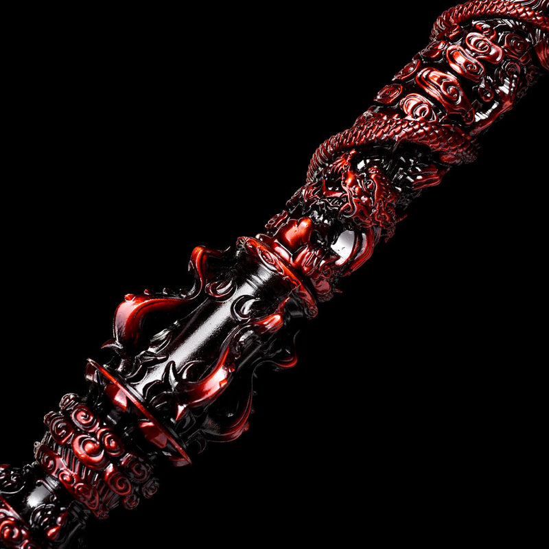 Black Myth Wukong schwarz-rote Legierung Ruyi Jingu Bang Stab Replik – 180 cm 