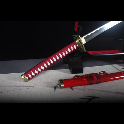 Bleach Renji Abarai Katana Zabimaru Zanpakuto 1045 Steel Full Tang Blade-HY-0019g-2U-COOLKATANA