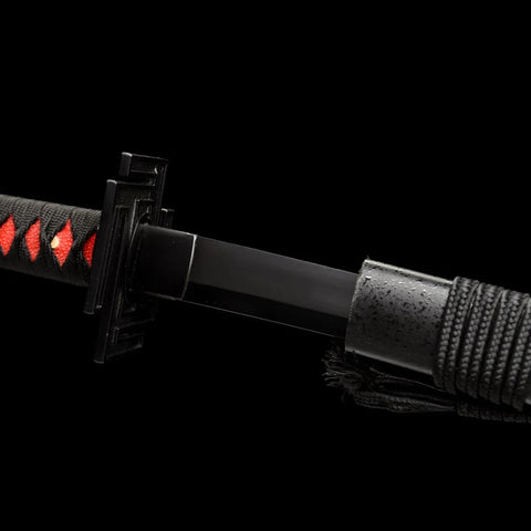 anime sword zangetsu ichigo bankai sword Black Blade 1060 carbon steel bleach ichigo kurosaki Habaki-SL-1420 5