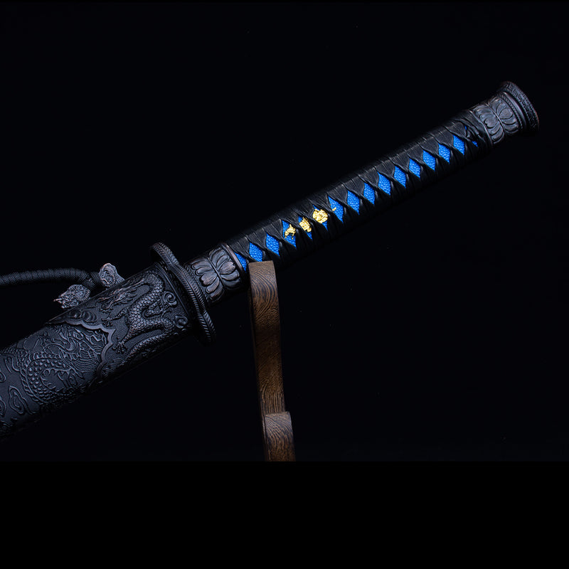 Handmade Chinese Azure Nature & Ocean Wave Tang Dao Sword 
