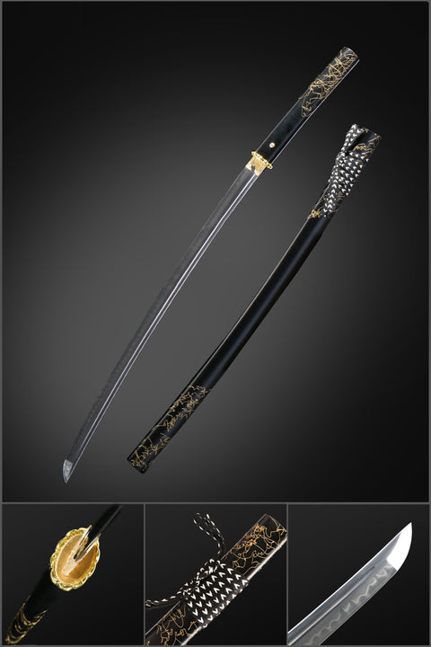 Ghost of Yotei Atsu Gilded Night Katana T10 clay tempered steel
