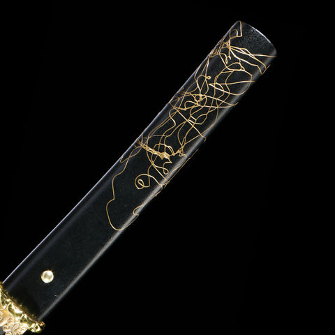 Gilded Night Atsu Katana handle and tsuka detail