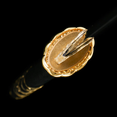 Gilded Night Ghost of Yotei katana with gold samurai fittings