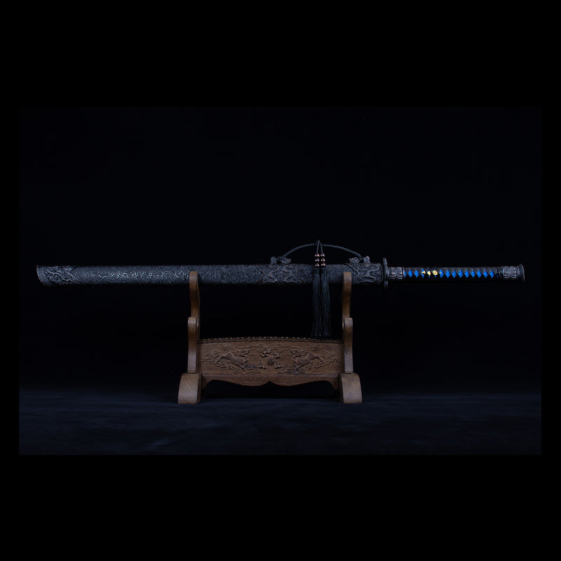 Handmade Chinese Azure Nature & Ocean Wave Tang Dao Sword 