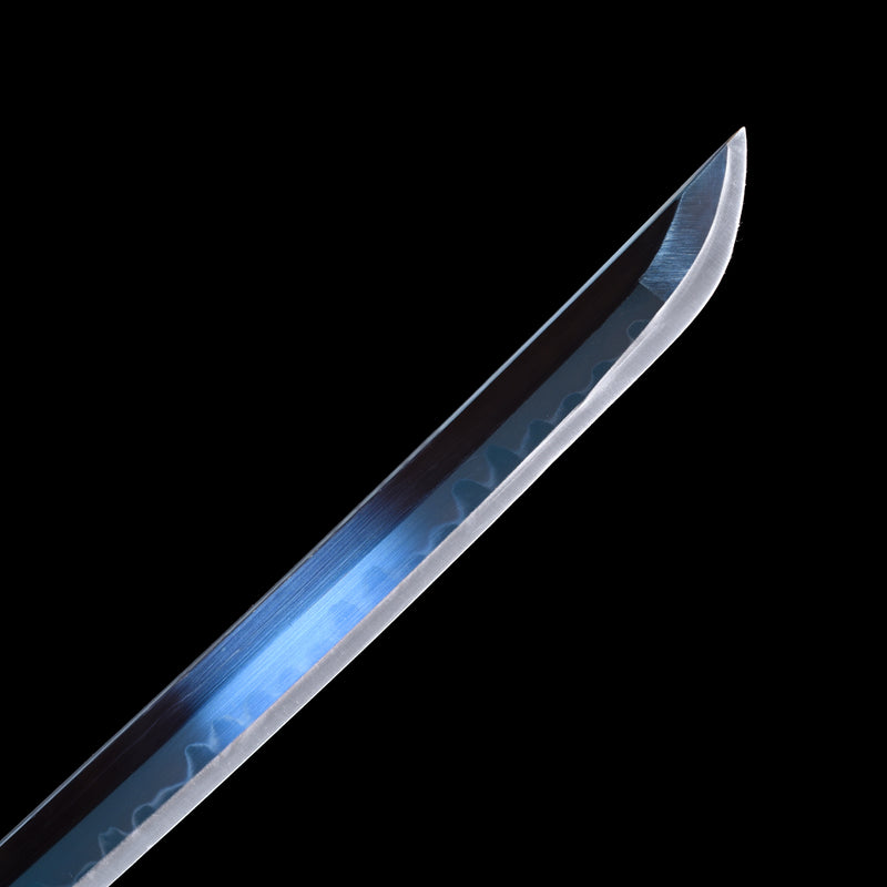 T10 Steel Black Demon Slayer Muichiro Baby Bule Katana Sword Clay Tempered 