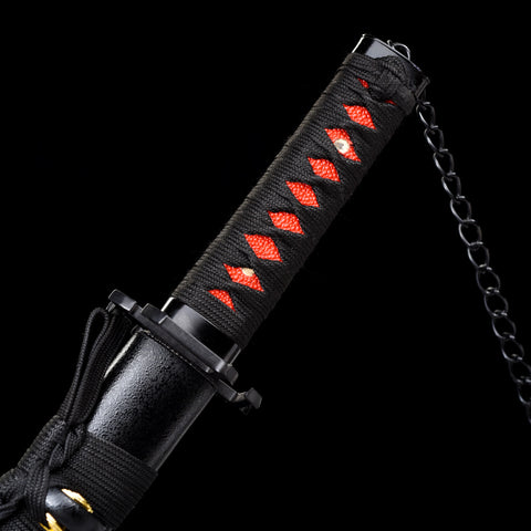 anime sword New Tensa Zangetsu ichigo bankai sword 1060 carbon steel Mini Katana bleach characters ichigo kurosaki Tsuba-0130mini-U COOLKATANA 5