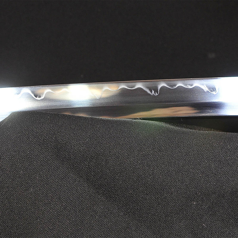 Handgeschmiedetes japanisches Samurai-Schwert aus Ton gehärtetes Katana mit Kozuka-Muschel-Saya - COOLKATANA 