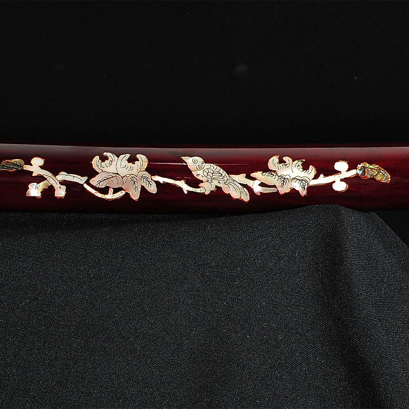Handgeschmiedetes japanisches Samurai-Schwert aus Ton gehärtetes Katana mit Kozuka-Muschel-Saya - COOLKATANA 