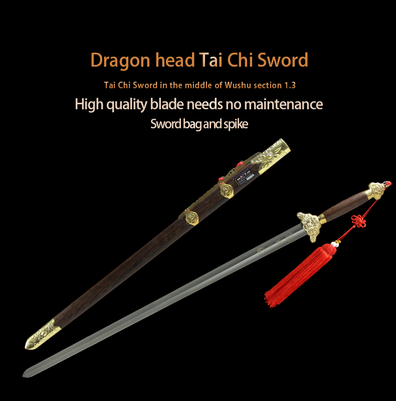 Chinese Sword Dragon Head Tai Chi Jian Stainless Steel Martial Arts Sw 