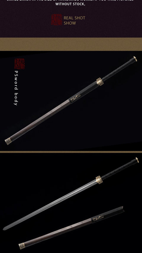 Handmade Chinese Sword Hanfeng Tai Chi Jian Two-Handed Sword Folded Steel Longquan Sword-COOLKATANA-SL-8025-U