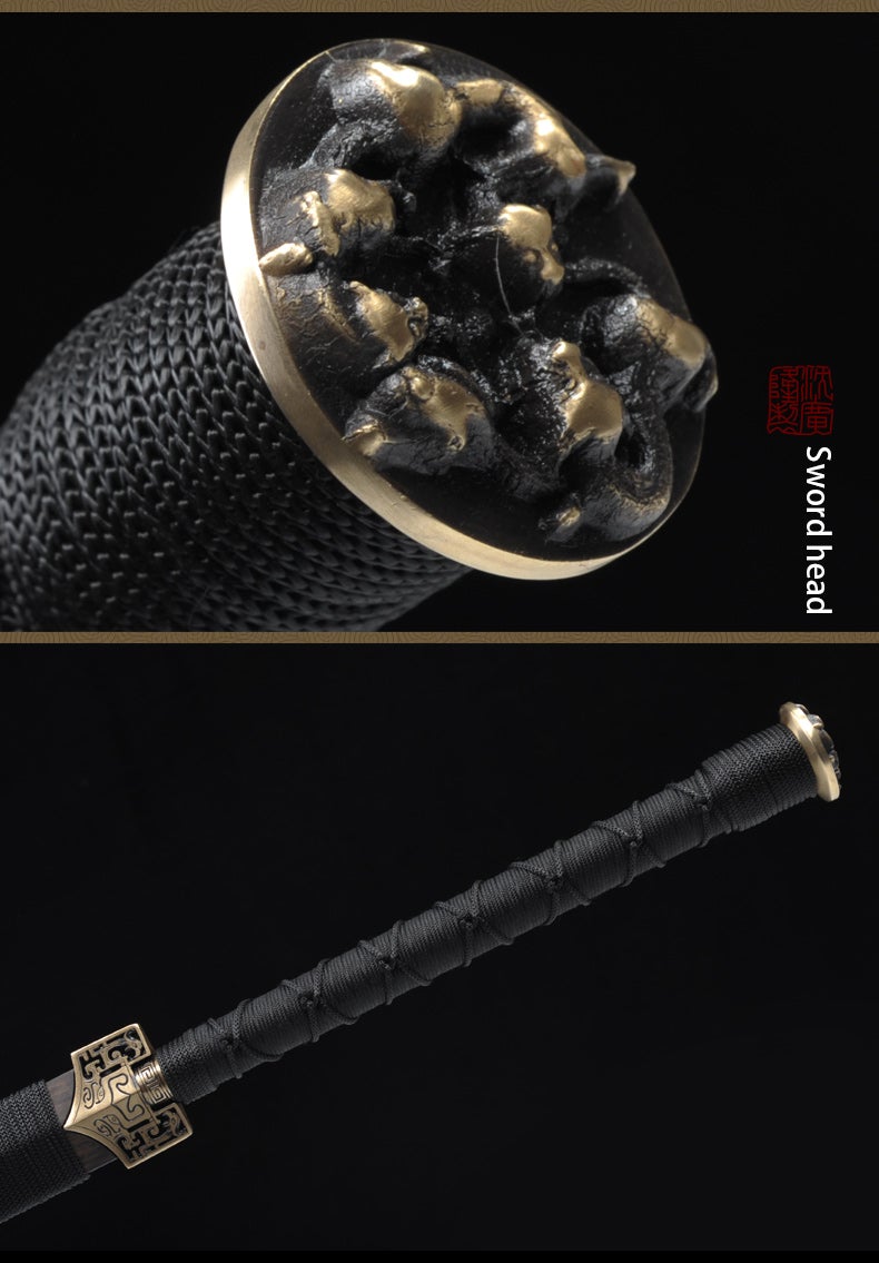 Handmade Chinese Sword Hanfeng Tai Chi Jian Two-Handed Sword Folded Steel Longquan Sword 